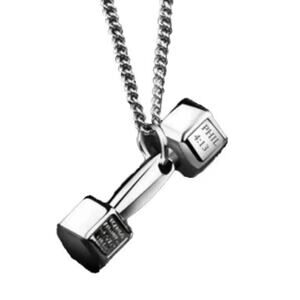 Dumbbell Necklace Christian Philippians 4:13 Fitness Weightlifter Jesus Gift NEW